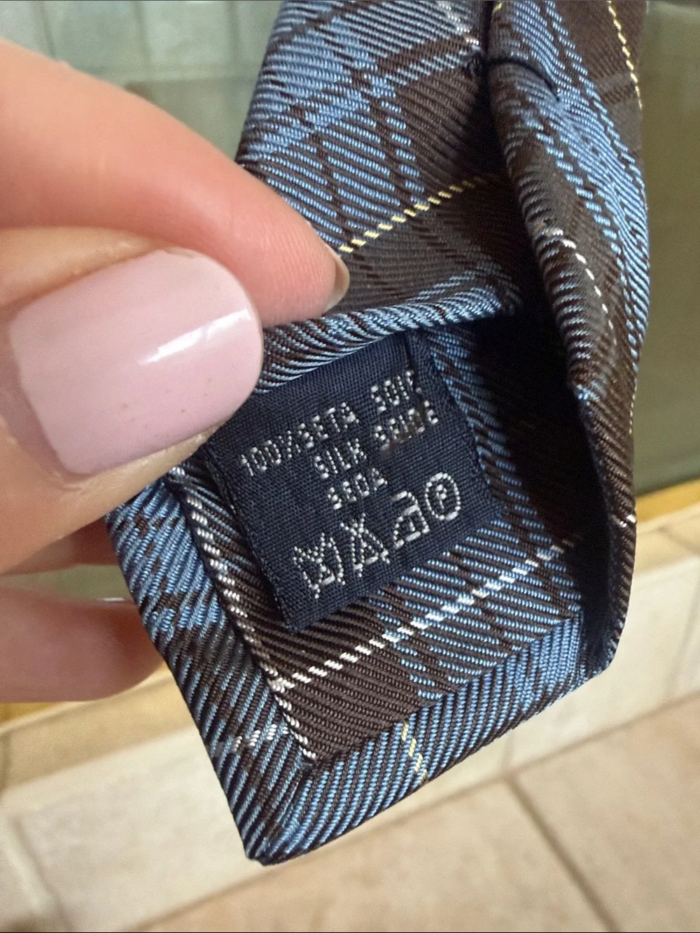 Burberry Blue Plaid Silk Tie